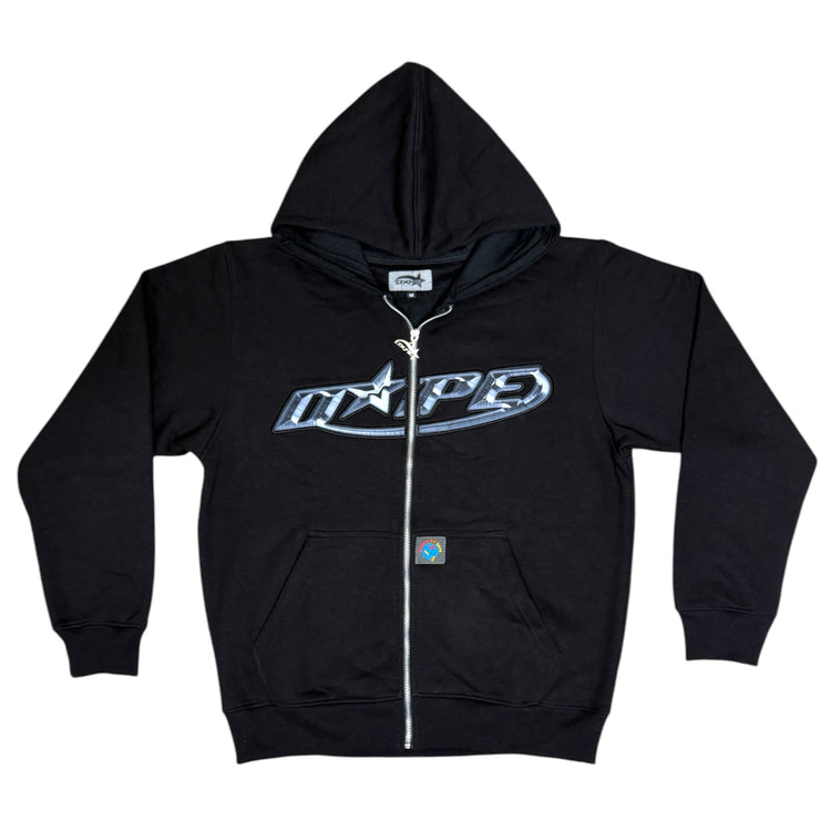 “Essential Zip-Up Hoodie” - Metallic