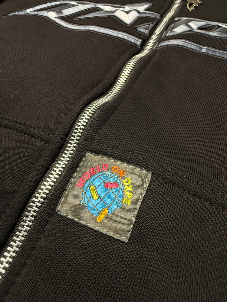 “Essential Zip-Up Hoodie” - Metallic