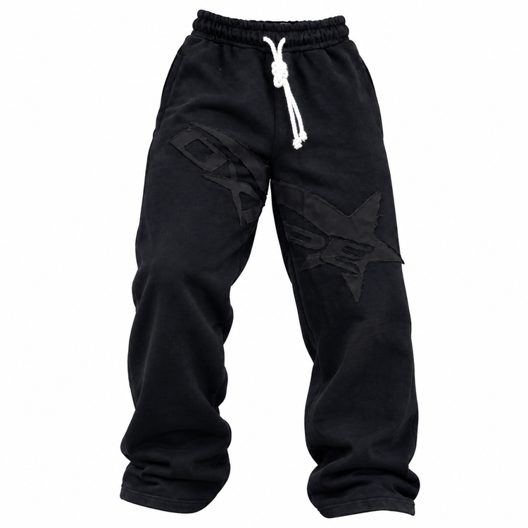 “Essential Distressed Daily Sweatpants” - Noire